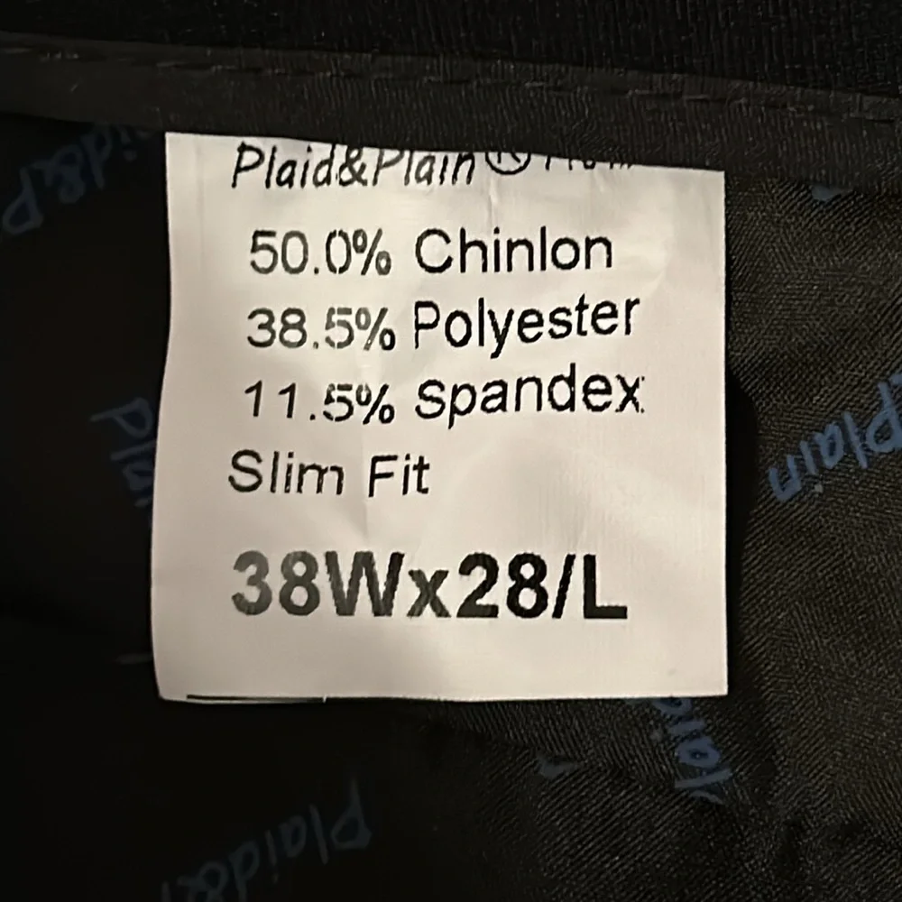 MENSWEAR | PLAID AND PLAIN | SLIM FIT PANTS | 38W x 28L | NWT